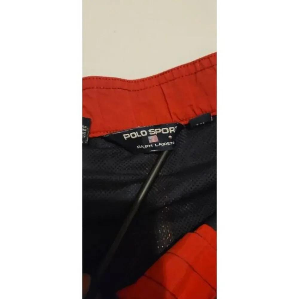 Vtg Polo Sport Ralph Lauren Men's L Nylon Swimming‎ Cargo Shorts Rugby Striped
